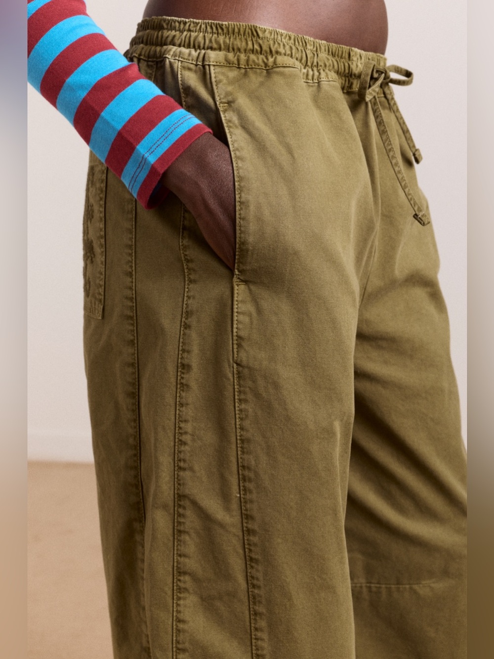 Damson Madder Felix Twill Trousers in Olive US 8 / UK 12 - Picture 2 of 16
